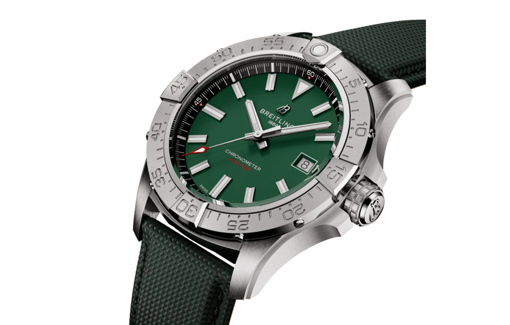 BRT Avenger Automatic 42mm Mens Watch Green Leather