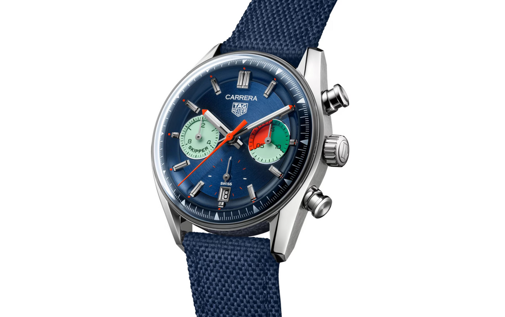 TGHR Carrera Chronograph Skipper 39mm Mens Watch Blue