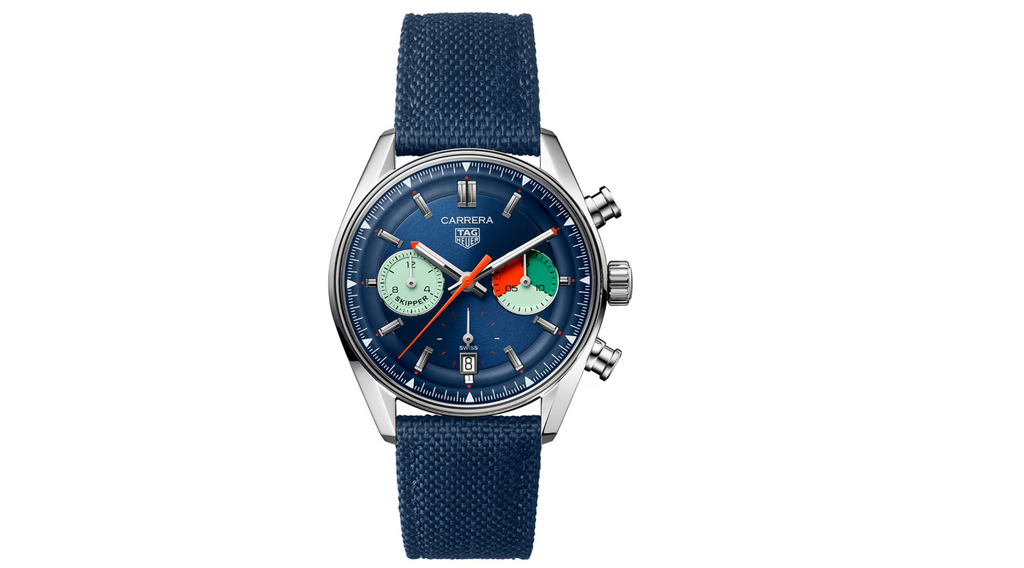 TGHR Carrera Chronograph Skipper 39mm Mens Watch Blue