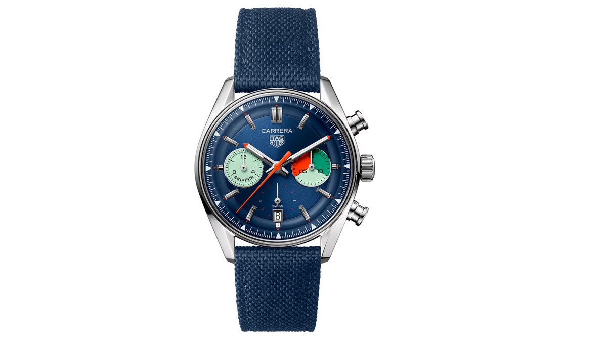 TGHR Carrera Chronograph Skipper 39mm Mens Watch Blue