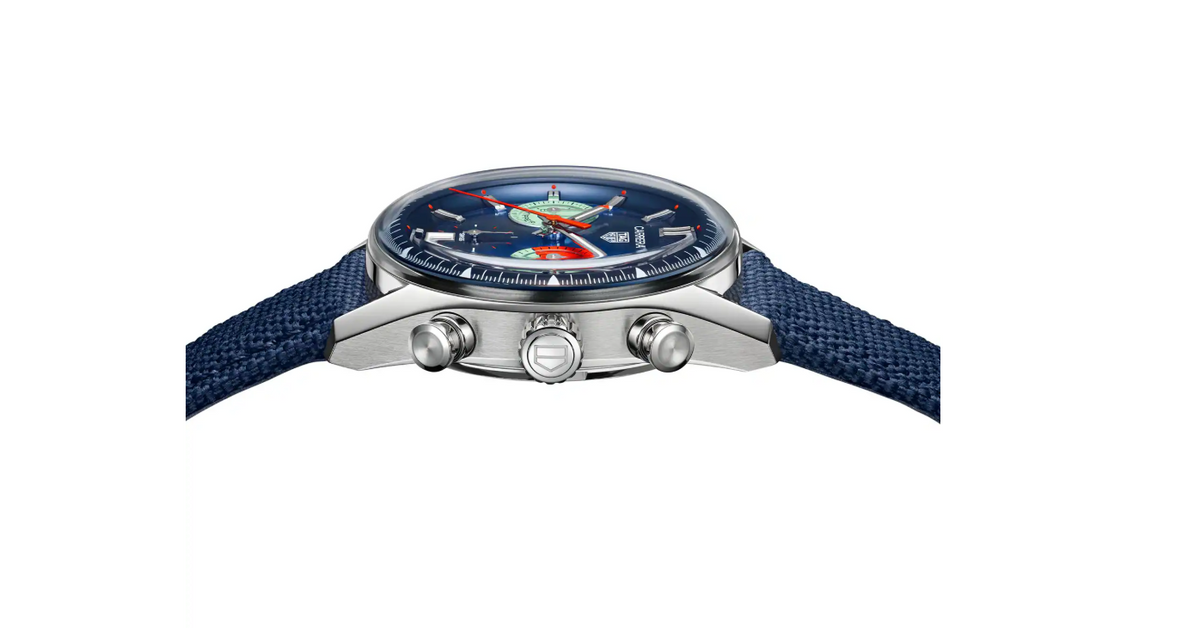 TGHR Carrera Chronograph Skipper 39mm Mens Watch Blue