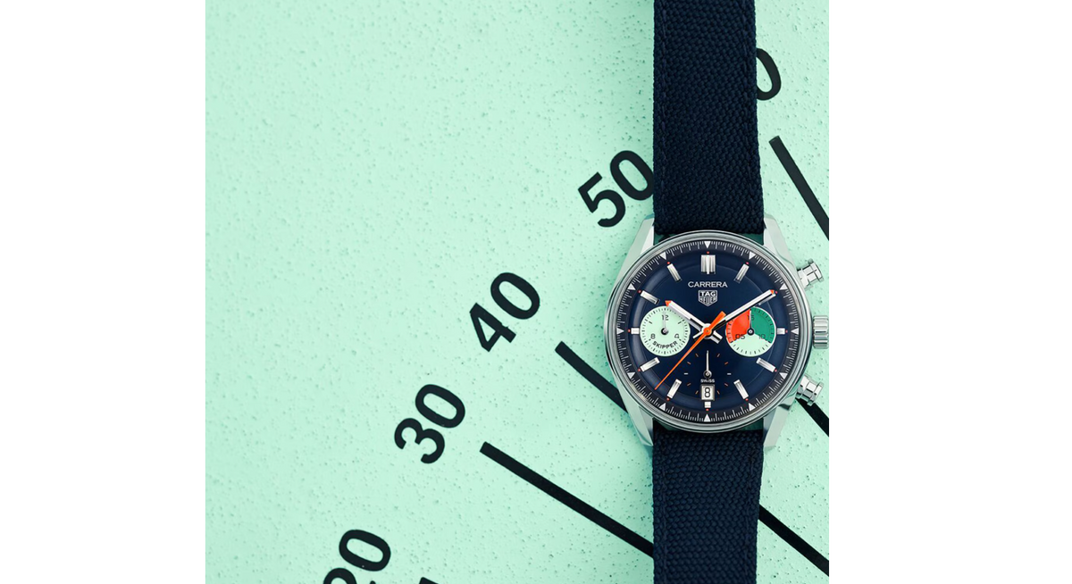 TGHR Carrera Chronograph Skipper 39mm Mens Watch Blue