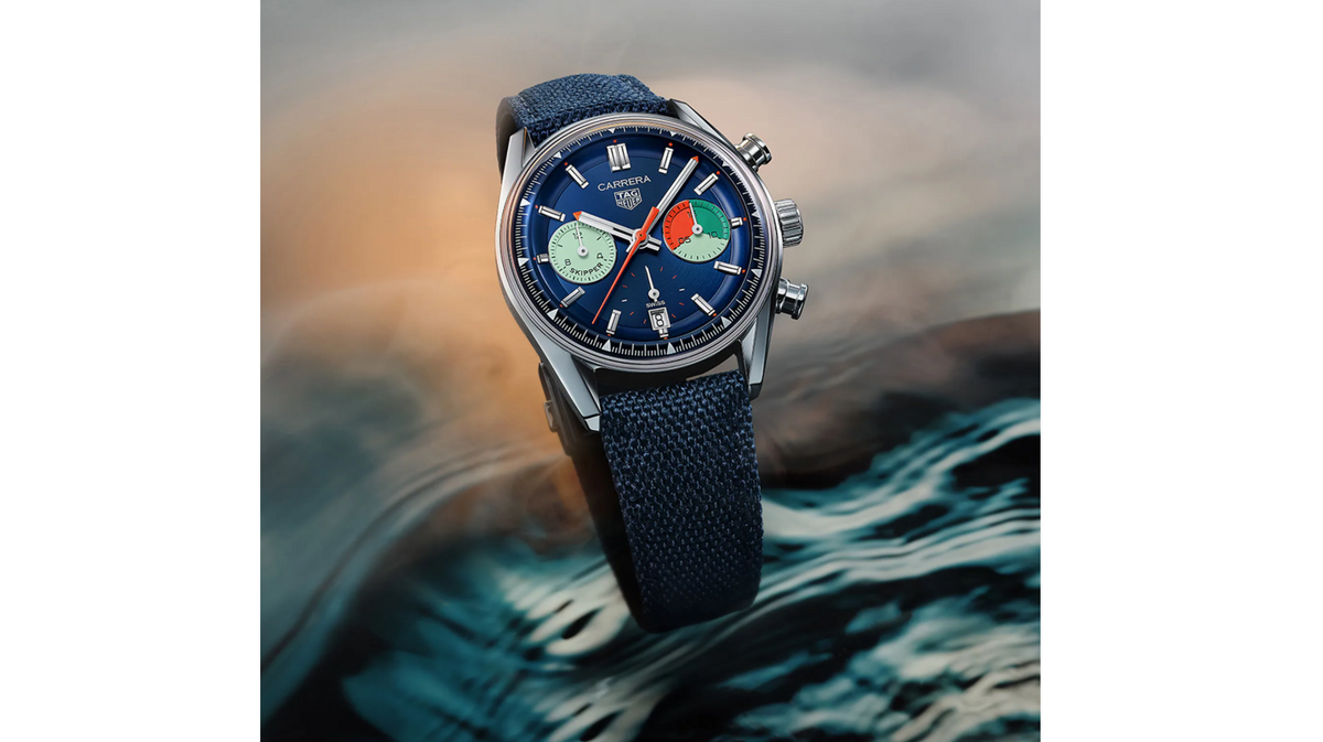 TGHR Carrera Chronograph Skipper 39mm Mens Watch Blue