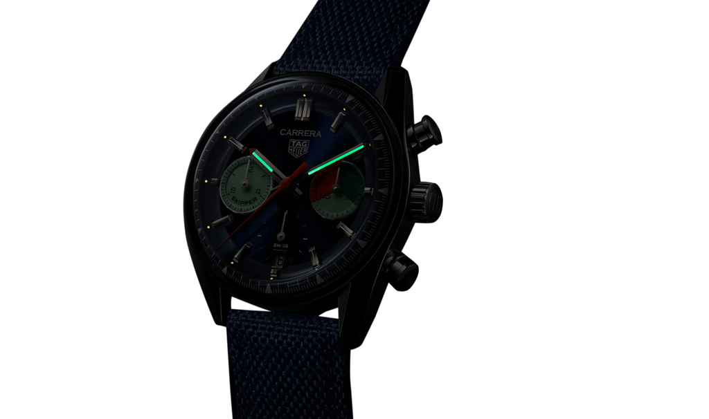 TGHR Carrera Chronograph Skipper 39mm Mens Watch Blue