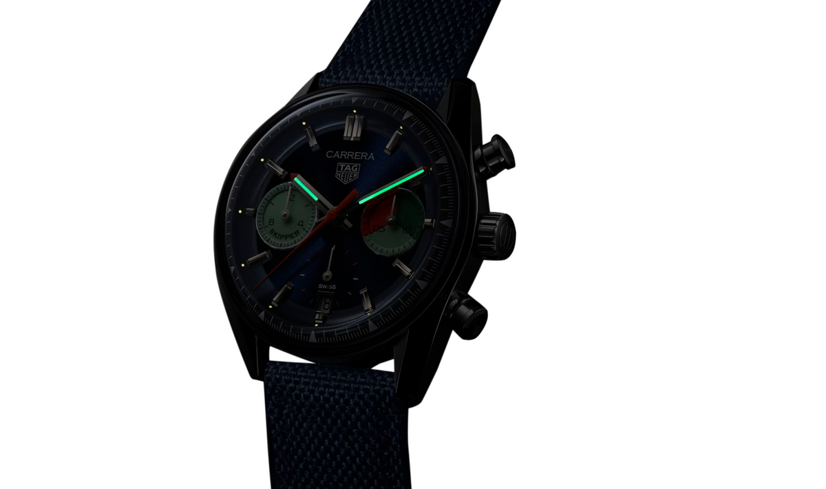 TGHR Carrera Chronograph Skipper 39mm Mens Watch Blue