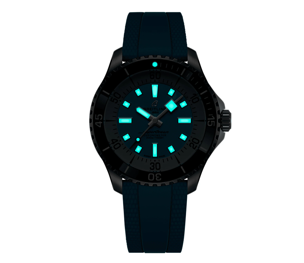 BRT Superocean Automatic 44mm Mens Watch Turquoise Rubber