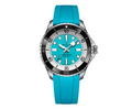 BRT Superocean Automatic 44mm Mens Watch Turquoise Rubber