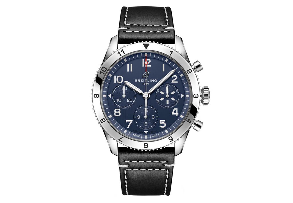 BRT Classic AVI Chronograph 42 Tribute to Vought F4U Corsair Leather Strap Watch