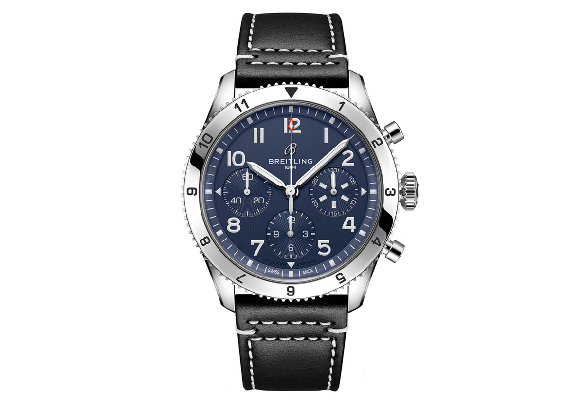 BRT Classic AVI Chronograph 42 Tribute to Vought F4U Corsair Leather Strap Watch