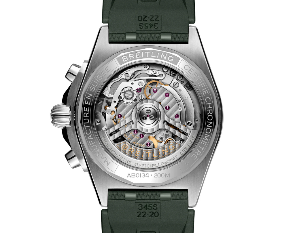 BRT Chronomat B01 Chronograph 42mm Mens Watch Green Rubber