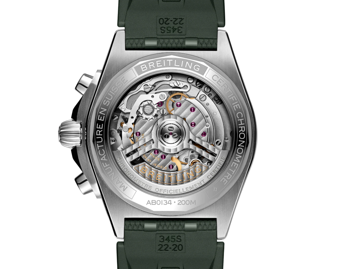 BRT Chronomat B01 Chronograph 42mm Mens Watch Green Rubber