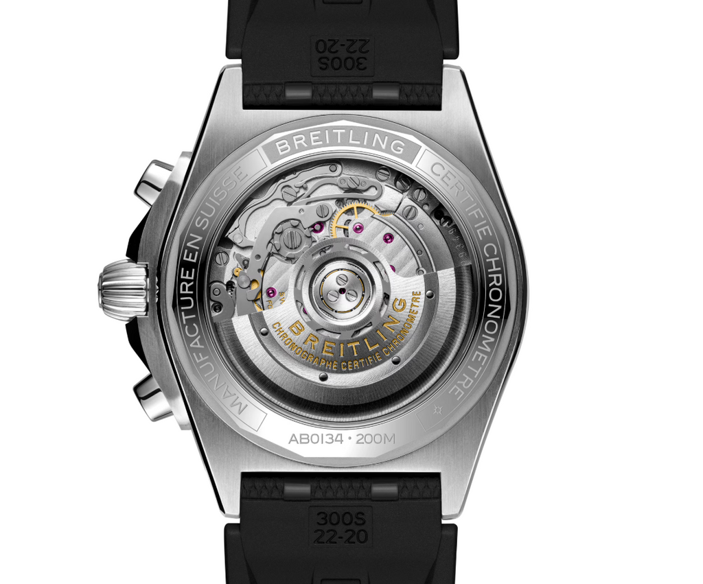 BRT Chronomat B01 Chronograph 42mm Mens Watch Silver Rubber