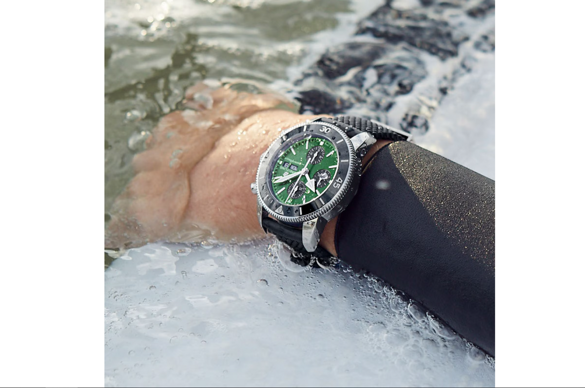 BRT Superocean Heritage Chronograph 44 Stainless Steel Rubber Strap Watch