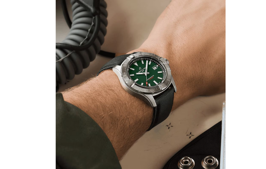 BRT Avenger Automatic 42mm Mens Watch Green Leather