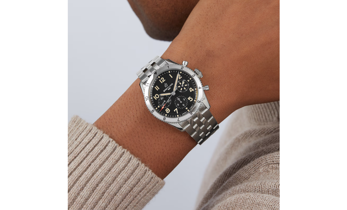 BRT Classic AVI Chronograph 42 P-51 Mustang Stainless Steel Watch