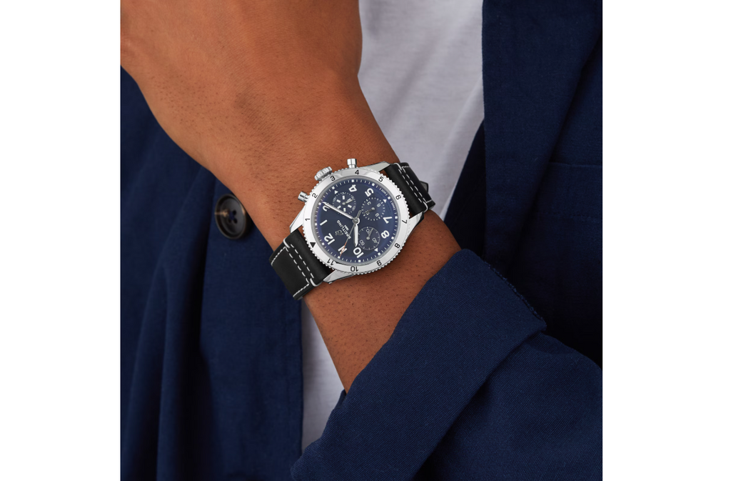 BRT Classic AVI Chronograph 42 Tribute to Vought F4U Corsair Leather Strap Watch