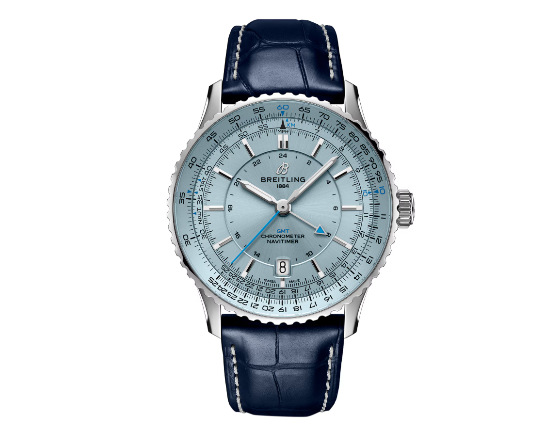 BRT Navitimer Automatic GMT 41mm Mens Watch Light Blue