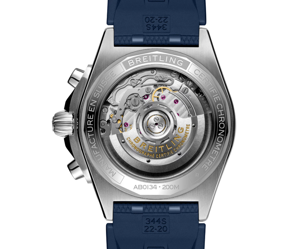 BRT Chronomat B01 Chronograph 42mm Mens Watch Blue Rubber