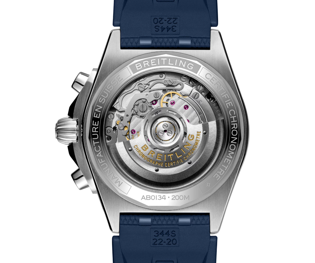 BRT Chronomat B01 Chronograph 42mm Mens Watch Blue Rubber