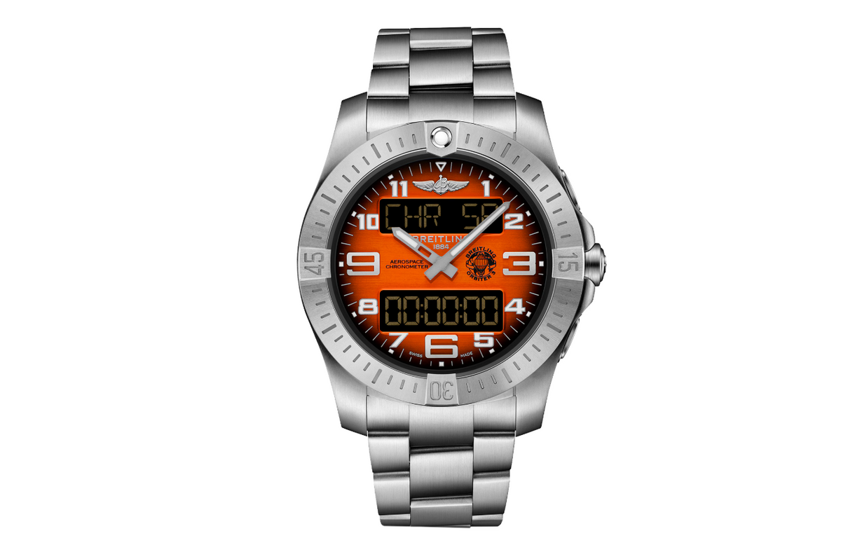 BRT Aerospace B70 Orbiter 25th Anniversary 43mm Mens Watch Orange Titanium