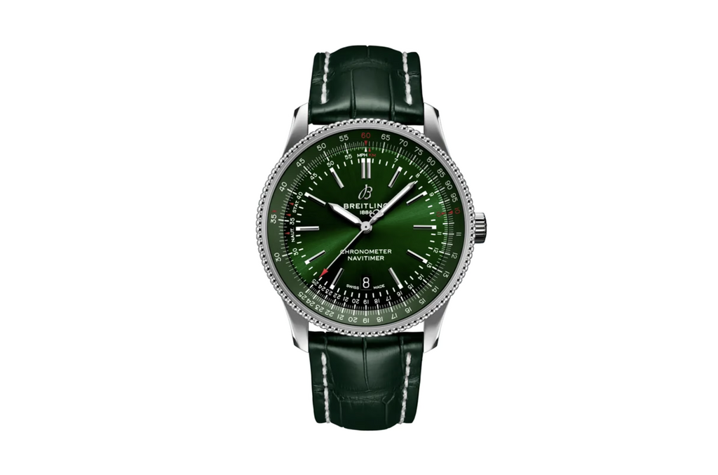 BRT Navitimer 41mm Mens Watch Green