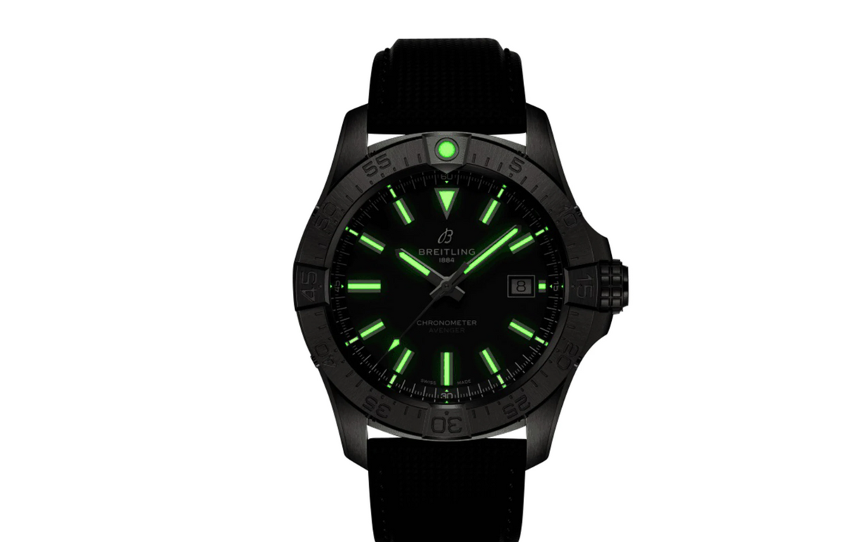 BRT Avenger Automatic 42mm Mens Watch Black Leather