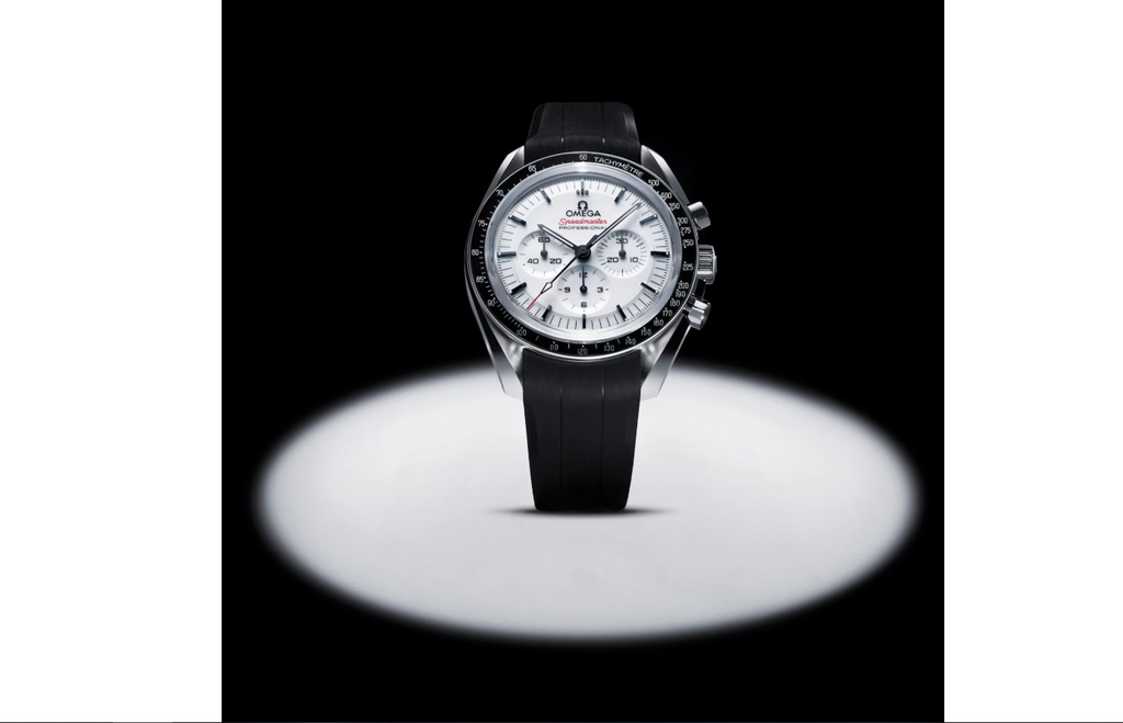 OMG Speedmaster Moonwatch Professional 42mm Mens Watch White Leather