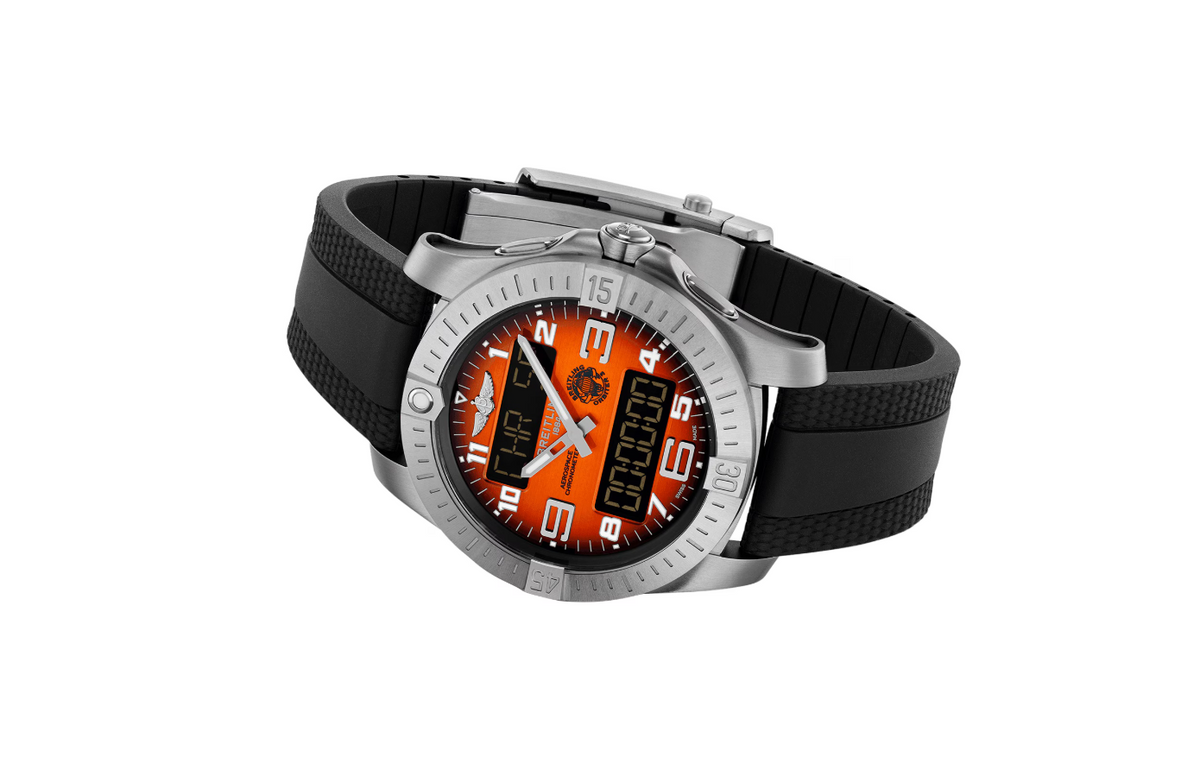 BRT Aerospace B70 Orbiter 25th Anniversary 43mm Mens Watch Orange Rubber