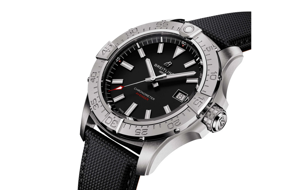BRT Avenger Automatic 42mm Mens Watch Black Leather