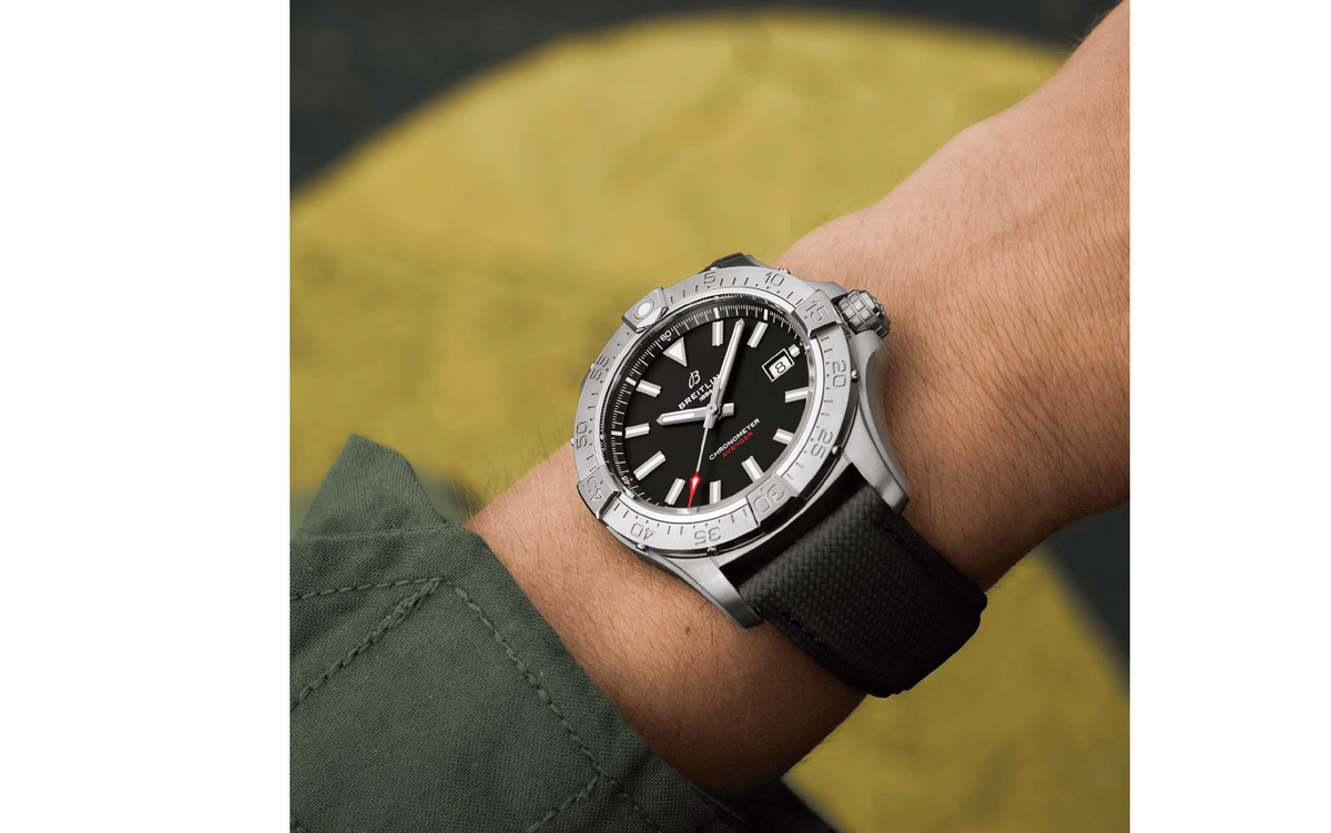 BRT Avenger Automatic 42mm Mens Watch Black Leather