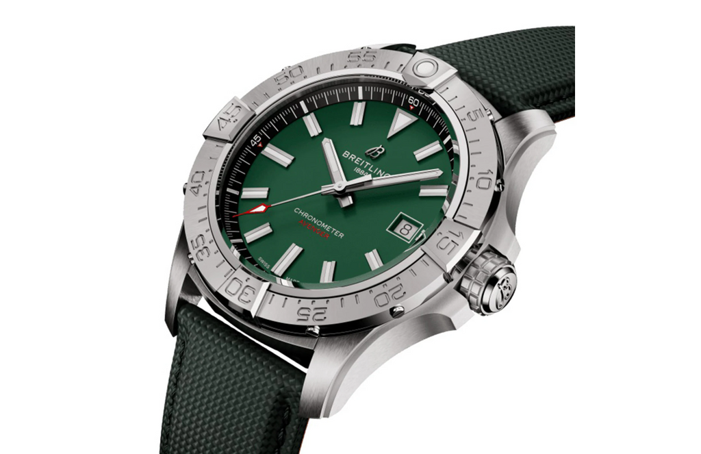 BRT Avenger Automatic 42mm Mens Watch Green Leather