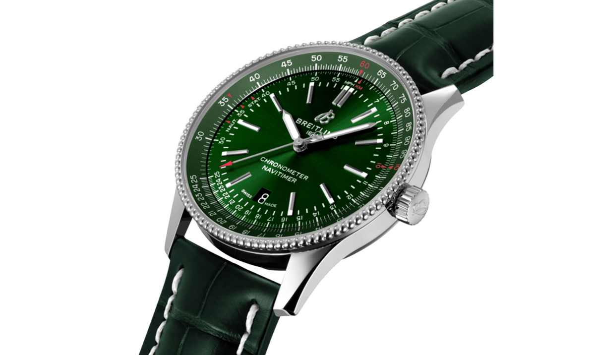 BRT Navitimer 41mm Mens Watch Green