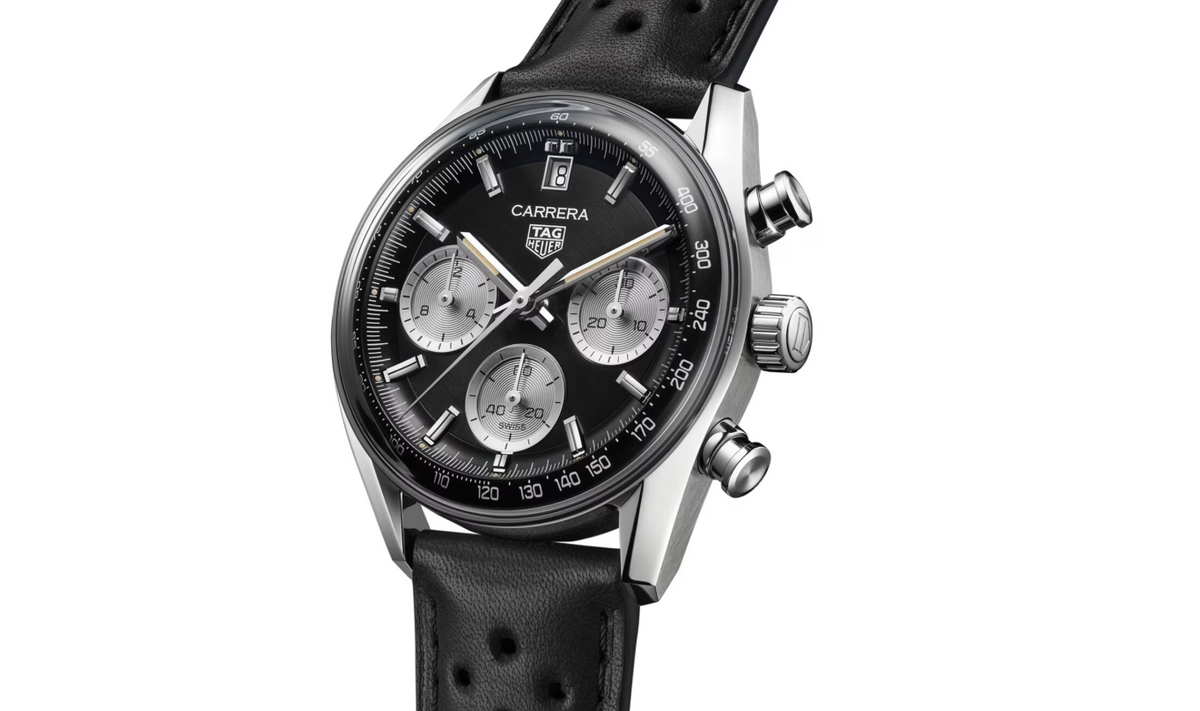 TGHR Carrera Chronograph 39mm Mens Watch Black