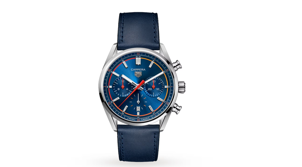 TGHR Carrera Chronograph 42mm Mens Watch Blue