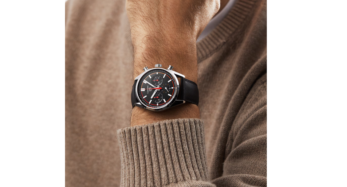 TGHR Carrera Chronograph 42mm Mens Watch Black