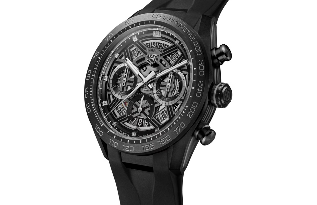 TGHR Carrera Chronograph Extreme Sport 44mm Mens Watch Black