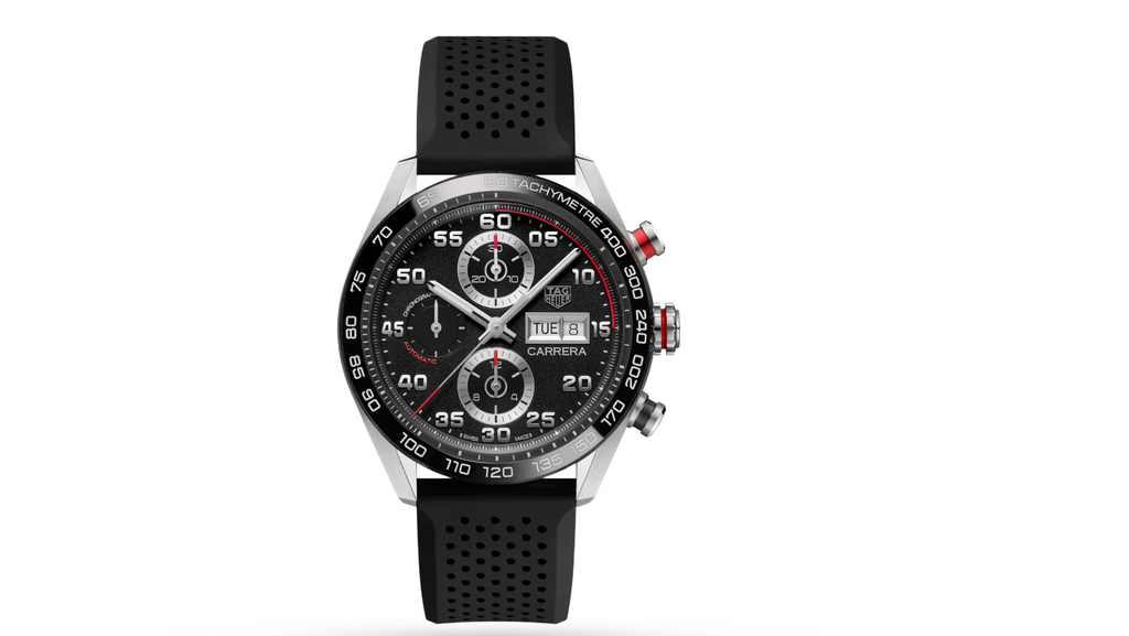 TGHR Carrera 44mm Mens Watch Rubber