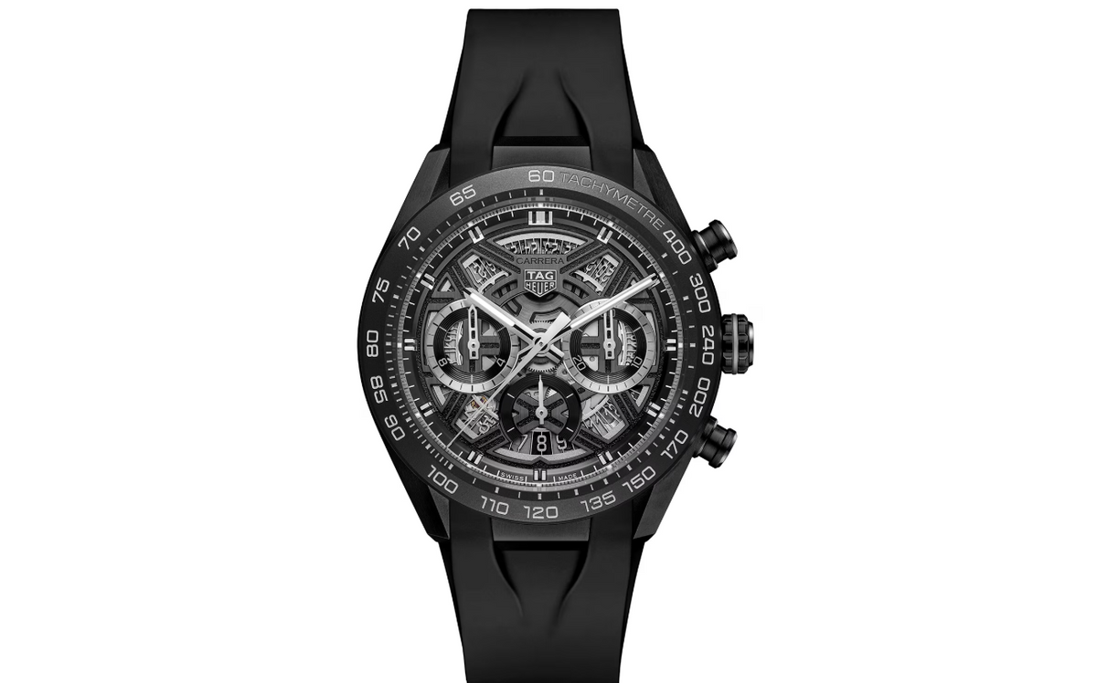 TGHR Carrera Chronograph Extreme Sport 44mm Mens Watch Black