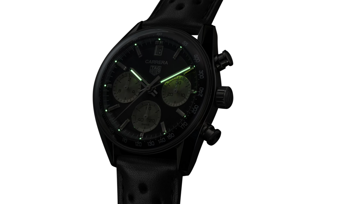 TGHR Carrera Chronograph 39mm Mens Watch Black