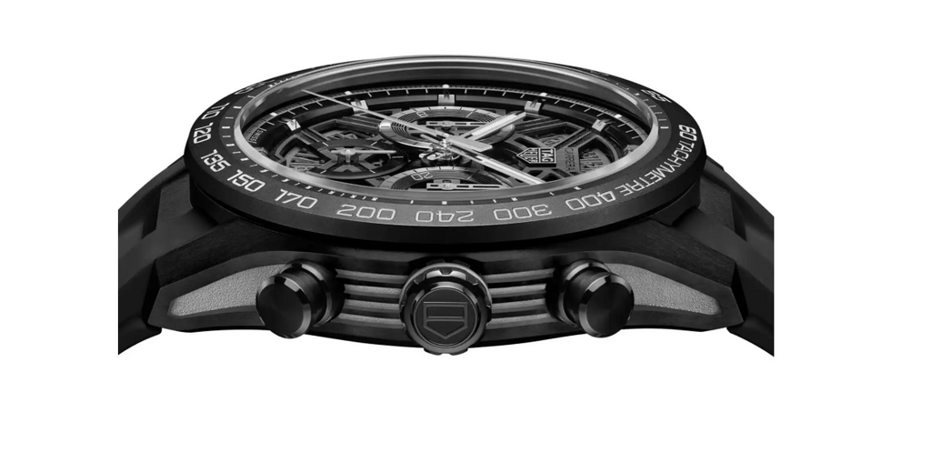 TGHR Carrera Chronograph Extreme Sport 44mm Mens Watch Black