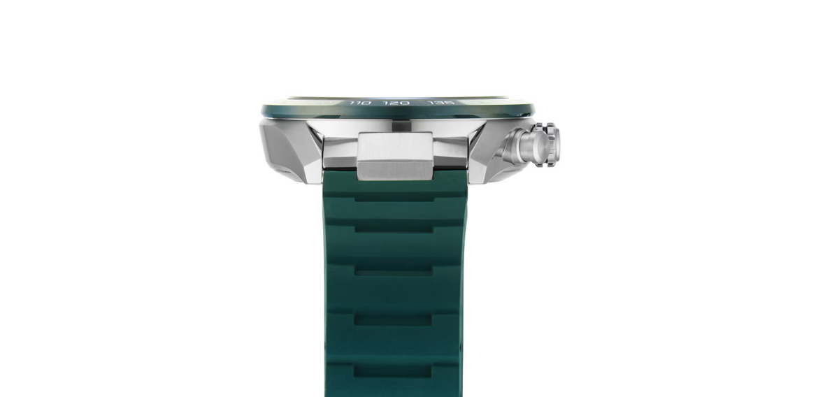 TGHR Carrera Chronograph 44mm Mens Watch Green Rubber