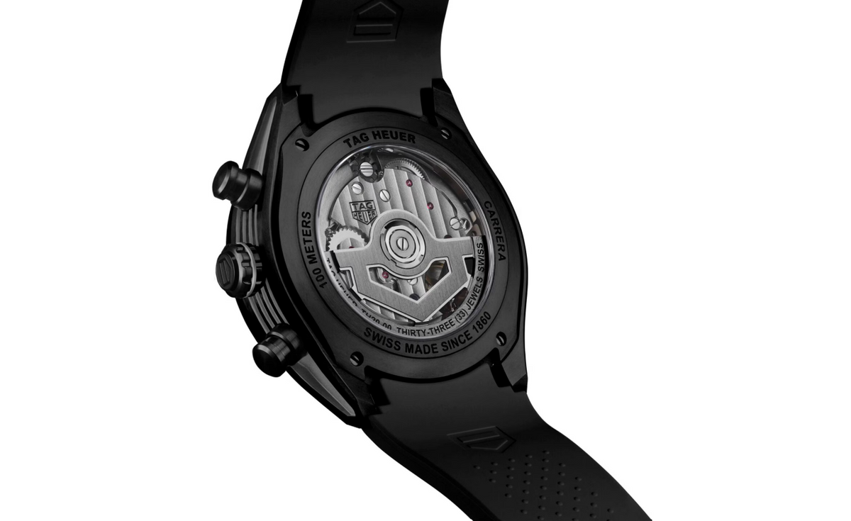 TGHR Carrera Chronograph Extreme Sport 44mm Mens Watch Black