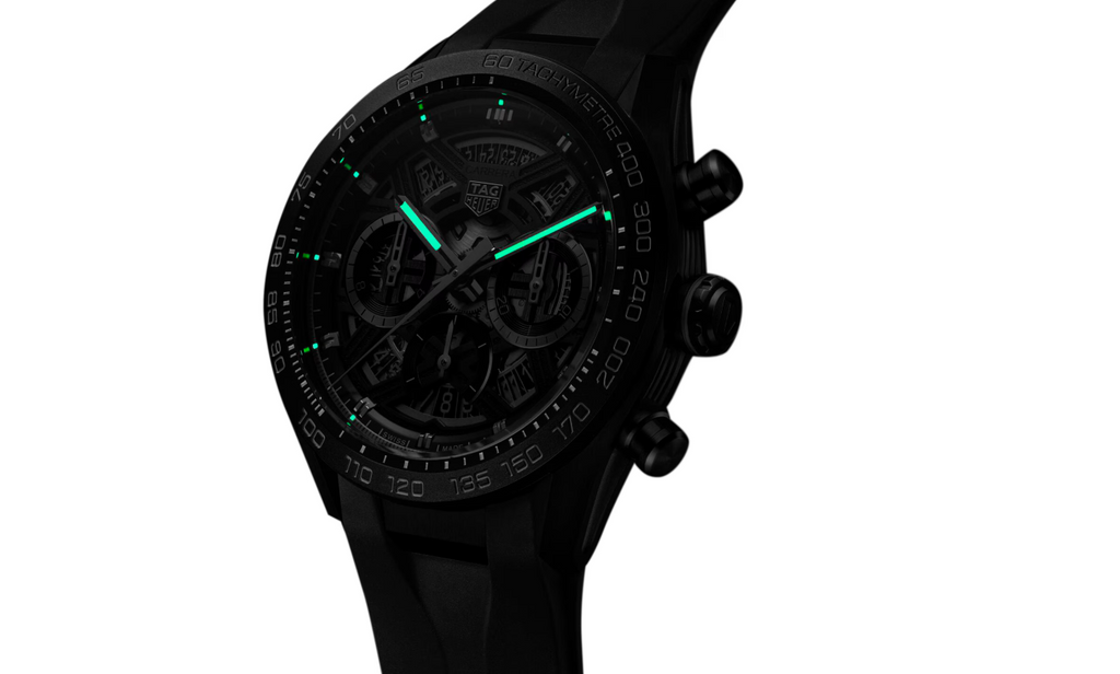 TGHR Carrera Chronograph Extreme Sport 44mm Mens Watch Black