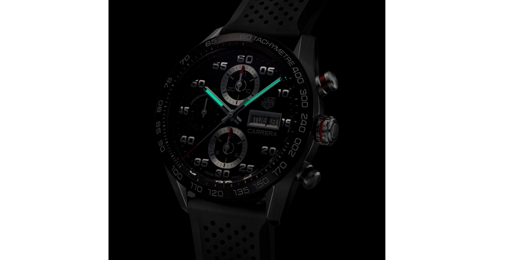 TGHR Carrera 44mm Mens Watch Rubber