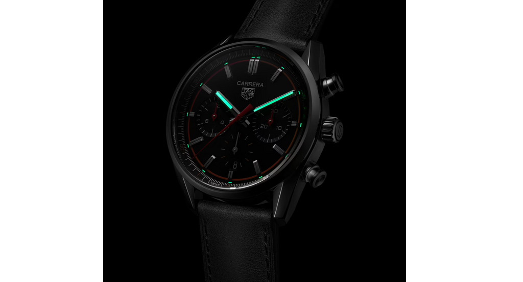 TGHR Carrera Chronograph 42mm Mens Watch Black