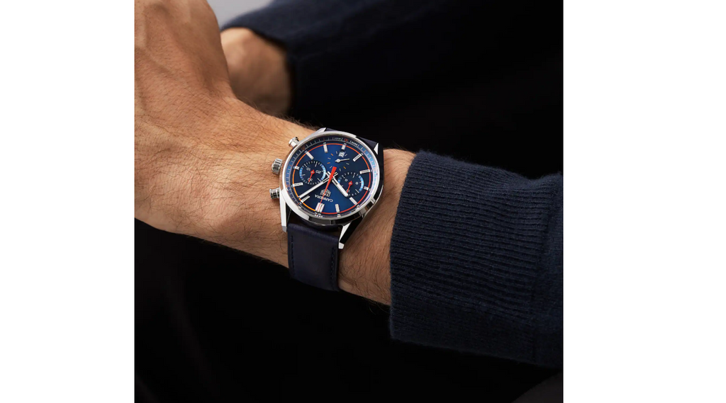 TGHR Carrera Chronograph 42mm Mens Watch Blue