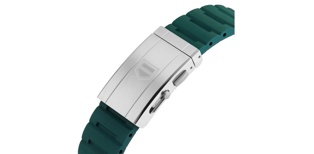 TGHR Carrera Chronograph 44mm Mens Watch Green Rubber