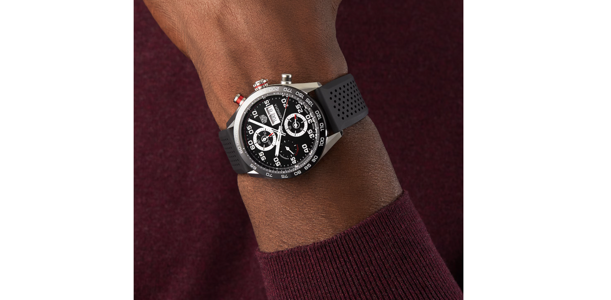 TGHR Carrera 44mm Mens Watch Rubber