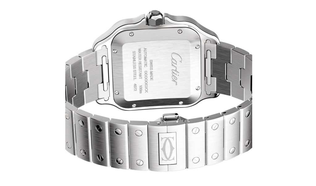 Santos De CRT Watch Large Model, Automatic Movement, Steel, ADLC, Interchangeable Metal And Rubber Bracelets