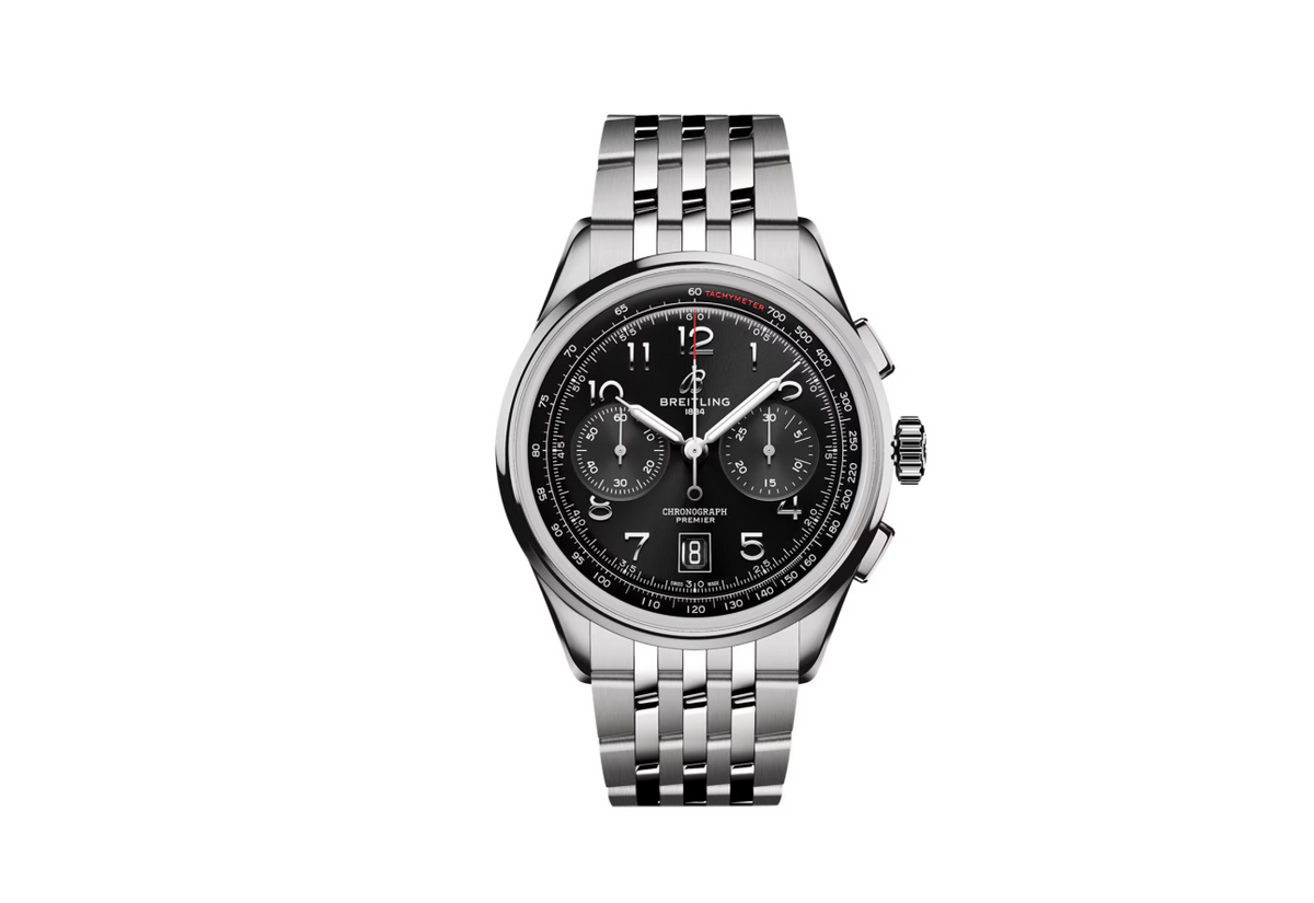 BRT Premier B01 Chronograph 42mm Mens Watch Black Stainless Steel